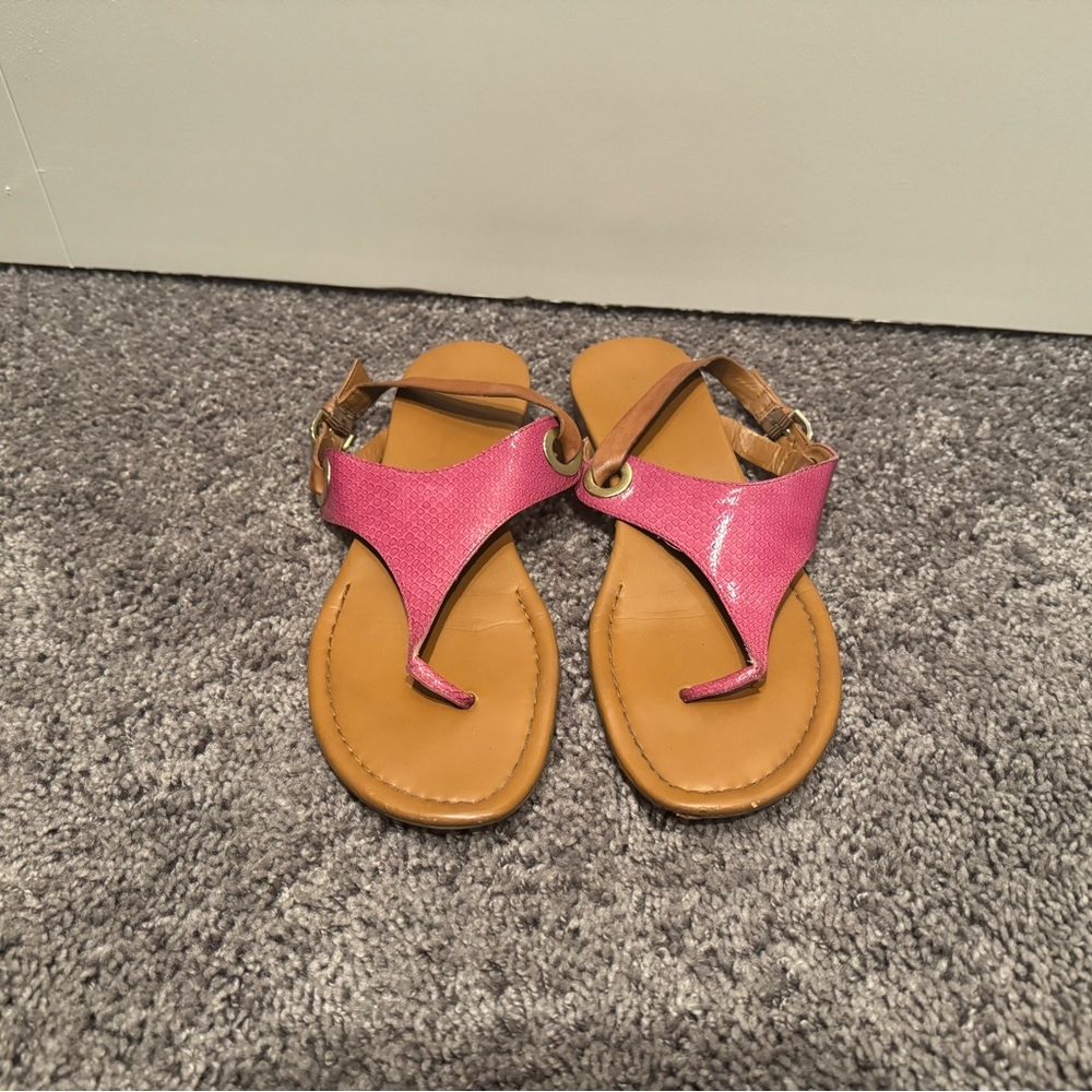 Stylish Pink and Tan Sandals